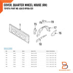 Right Quarter Wheel House Cover for Toyota Hilux 4Runner LN130 (1984-1997)