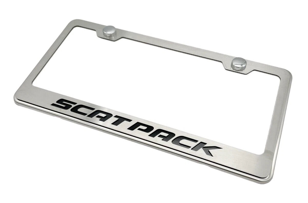 License Plate Frame Solid Black Inlay for Dodge Scat Pack (2015–2023)