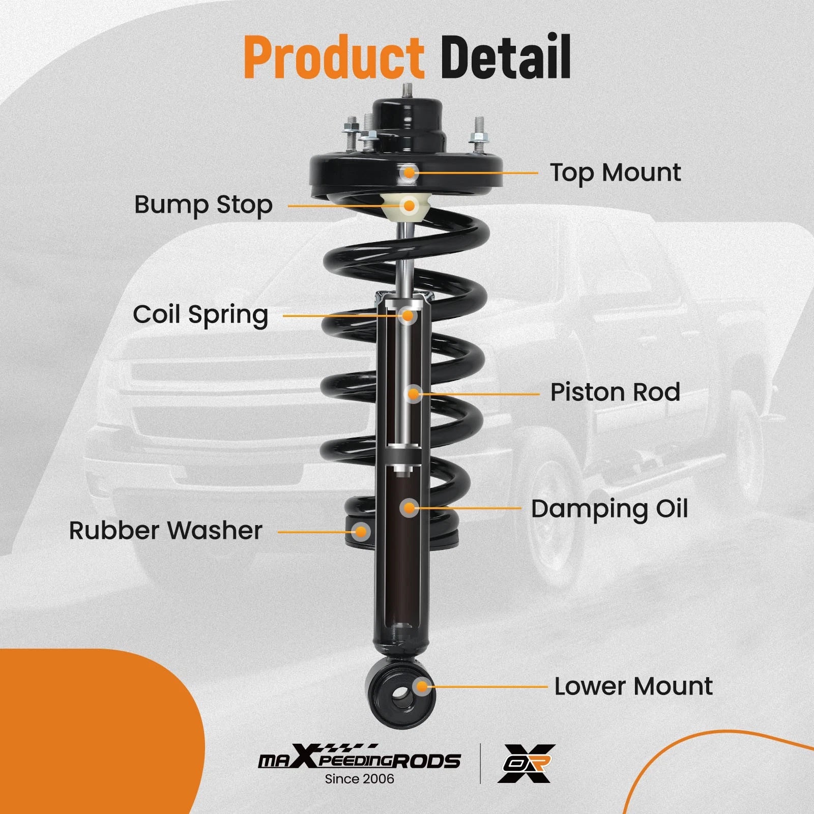 2X Rear Shock Absorbers for Lincoln Navigator (2007-2017)