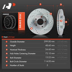 Front Side Drilled Brake Rotors for Ford Fusion Mazda 6 (2006–2020)