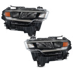 Set of 2 LED Headlight Halogen Turn Signal Chrome Bezel for Ram 1500 (2025–2026)