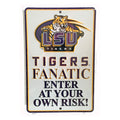 LSU Tigers 8" x 12" Embossed Metal Parking Sign