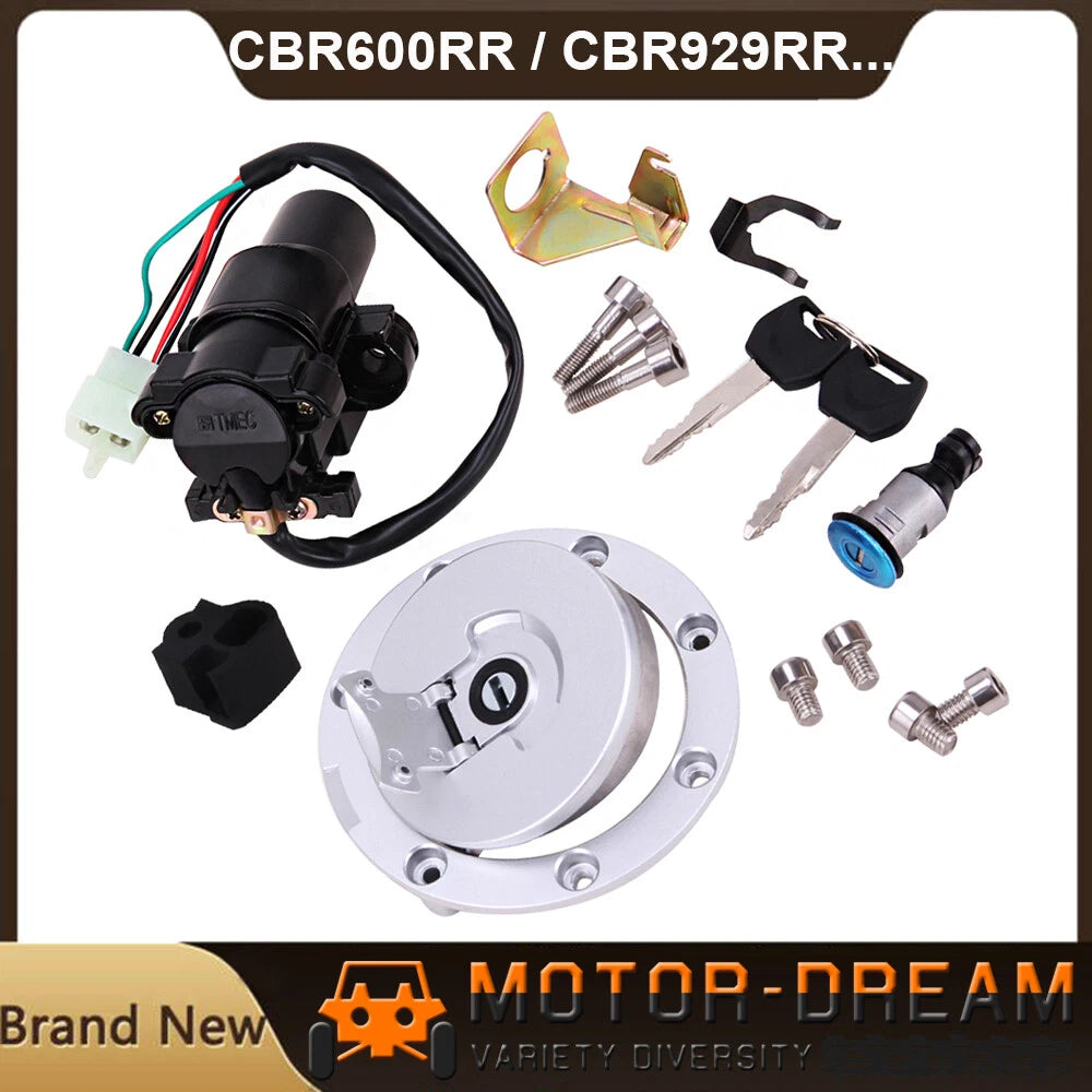 Ignition Switch Fuel Gas Cap Seat Lock Key for Honda CBR600F4/F4i (2001–2006)