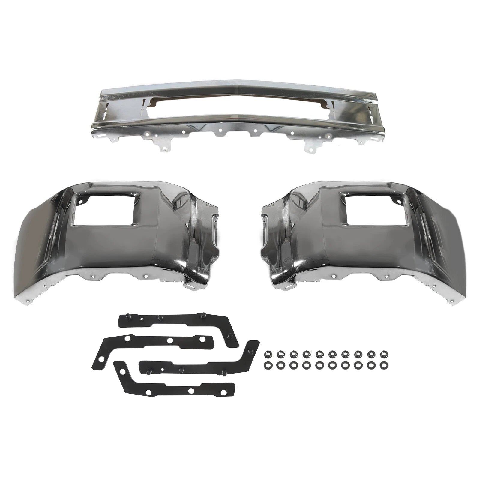 Chrome Front Bumper for Chevy Silverado 2500 HD (2015–2019) with Fog Light Holes
