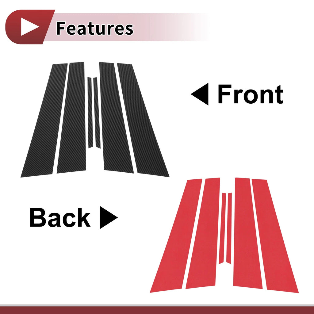 Door Pillar Window Trim for Toyota Crown (Carbon Fiber, Front & Rear, Left & Right)