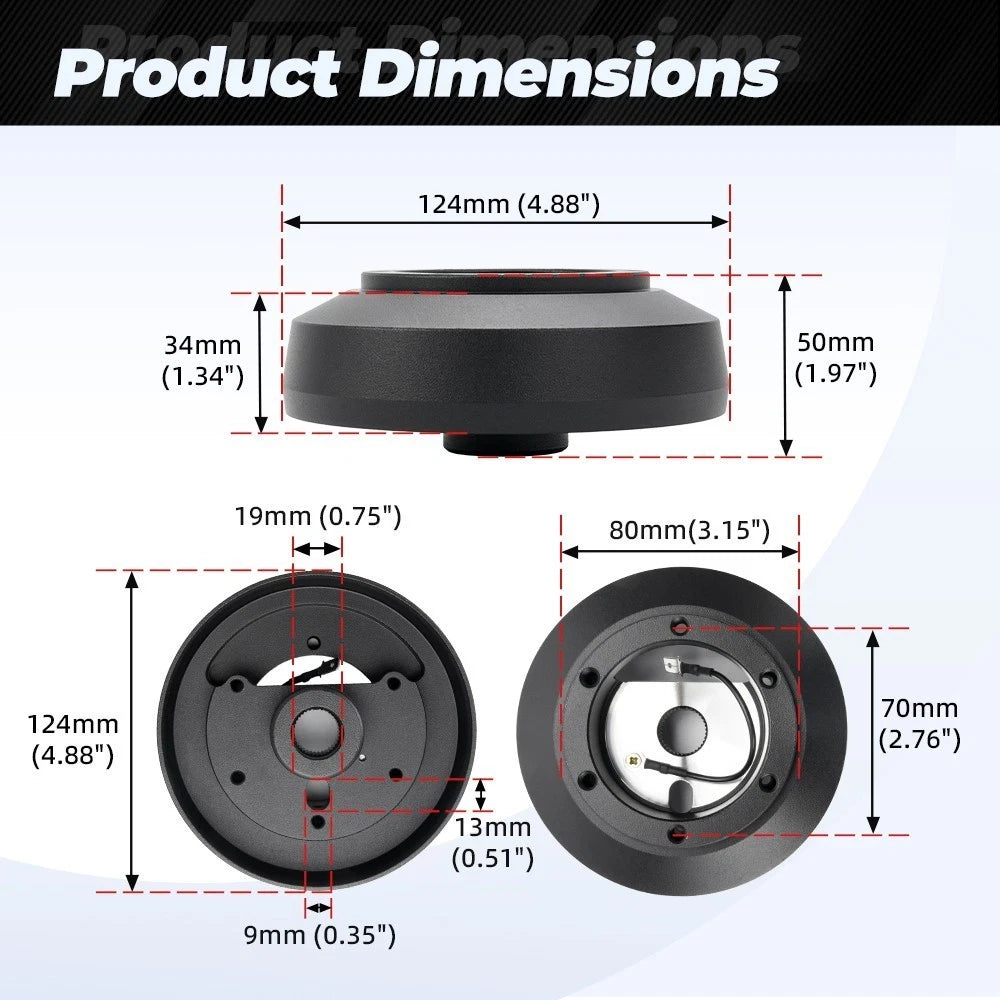 Steering Wheel Short Hub Adapter for Dodge Ram 1500 2500 3500