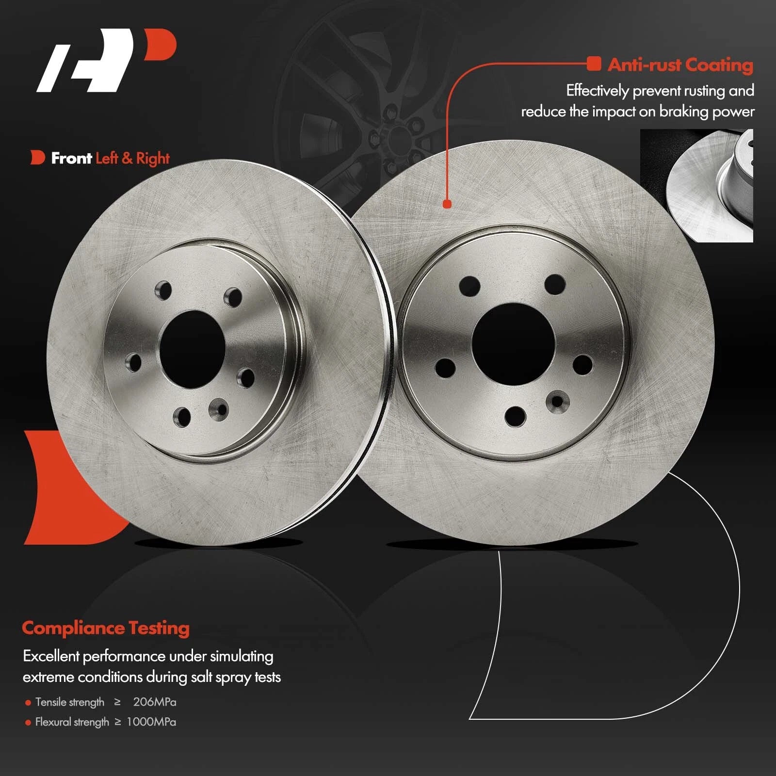 Front Disc Brake Rotors for Buick Encore (2013–2021) Chevy Trax (2013–2022)