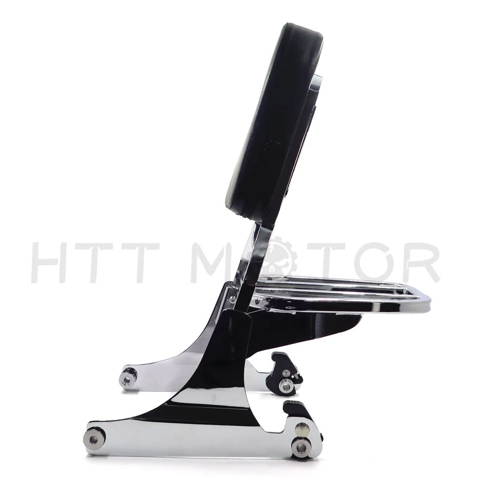 Skull Detachable Sissy Bar Backrest Luggage Rack for Harley FLSTC FXST FXSTB (2000–2017)