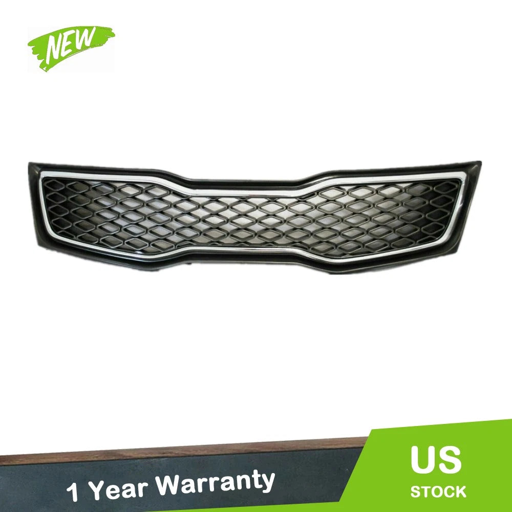 Front Upper Grille Replacement Set for Kia Optima SX (2011–2013) Black Chrome