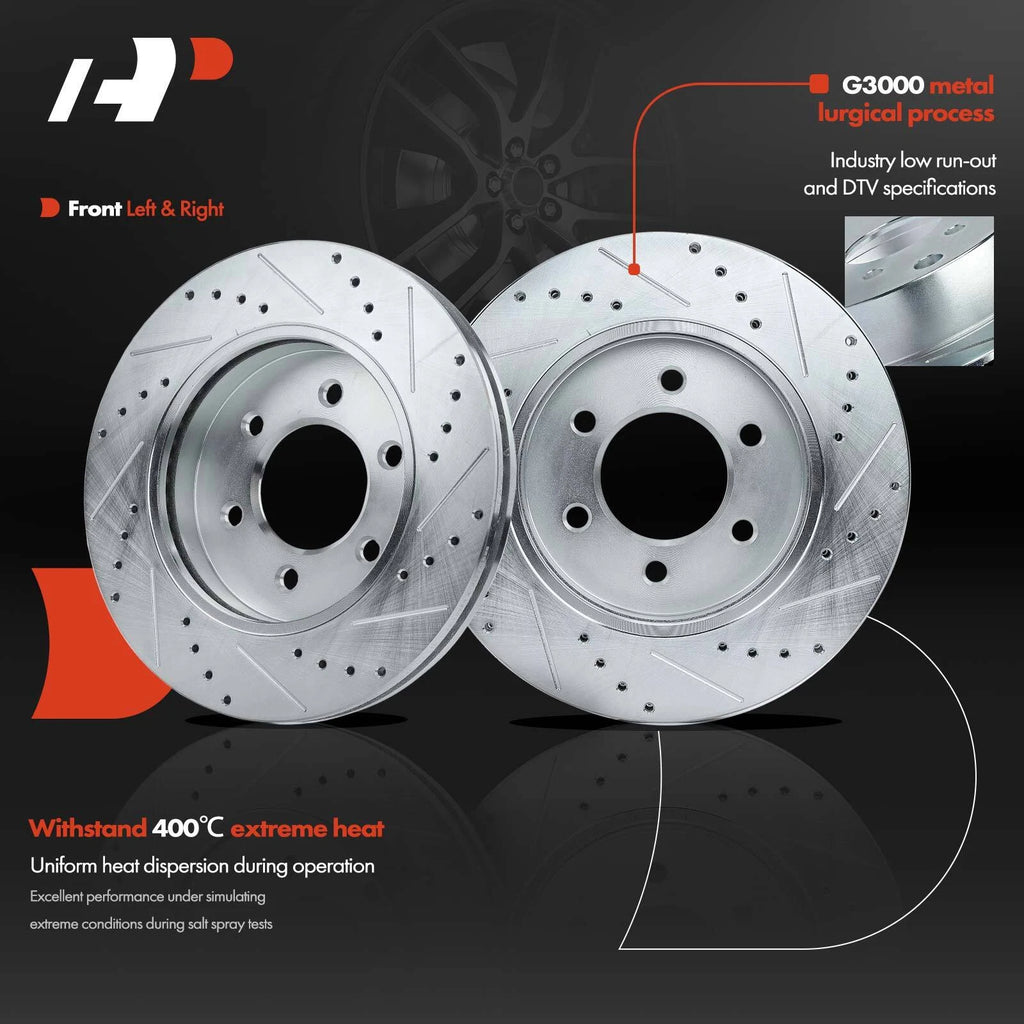 Drilled Brake Rotors & Brake Pads for Ford F150 (2004–2008)