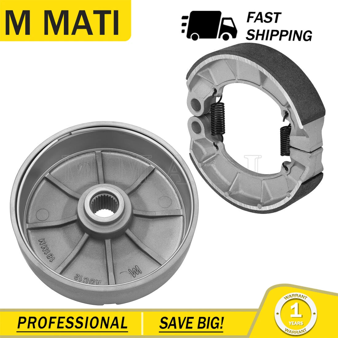Rear Brake Drum with Brake Shoes for Honda Foreman 500 TRX500FE (2005–2011)