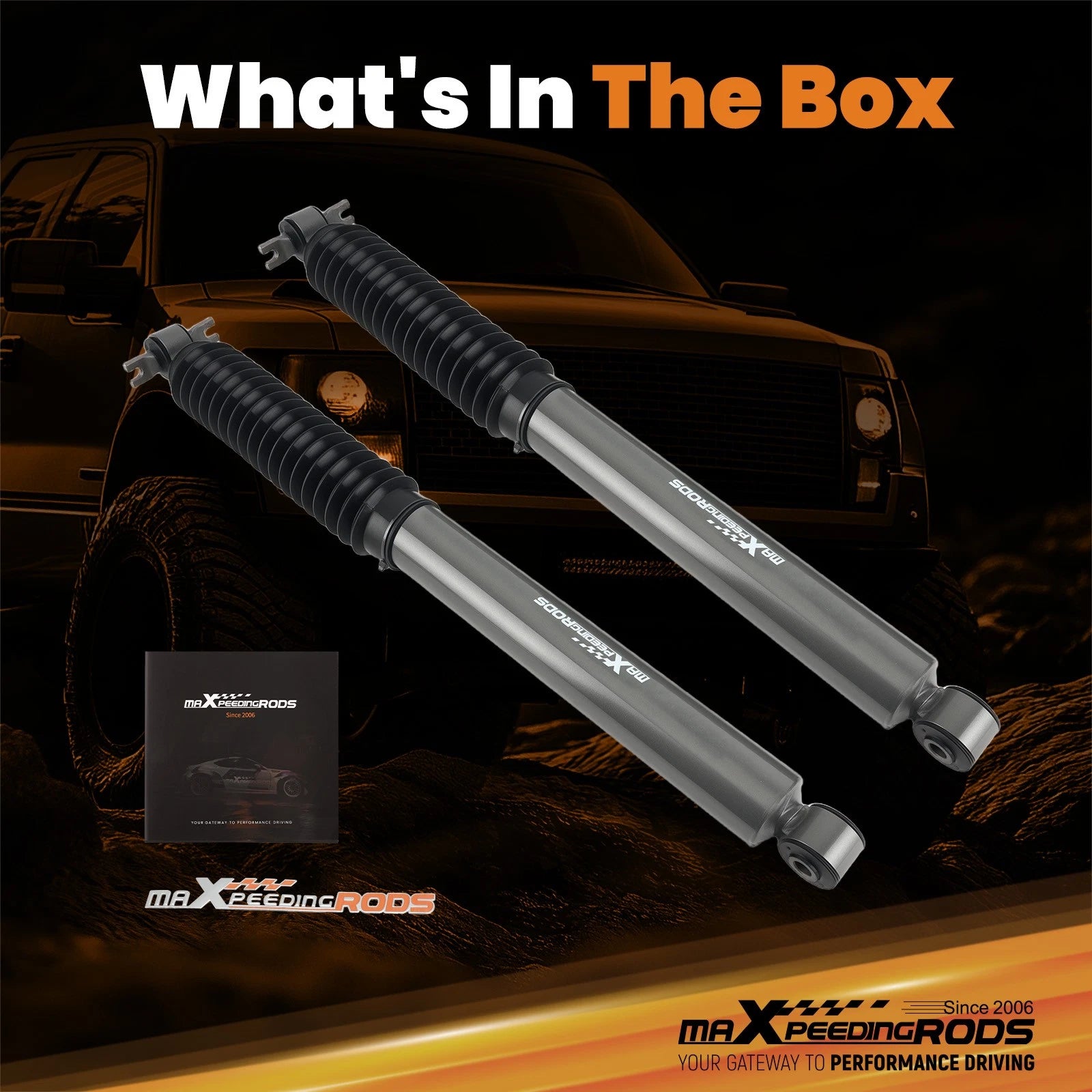 2X Rear Shock Absorbers for Jeep Wrangler JK (2007–2018) Lifted 3.5-5"
