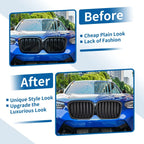 Front Upper Bumper Grille Matte Black Signal Slat for BMW X3 G01 (2020-2023)