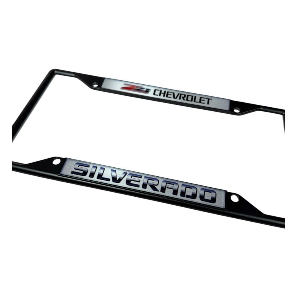 Black License Plate Frame Licensed for Chevrolet Z71 Silverado (2014–2024)