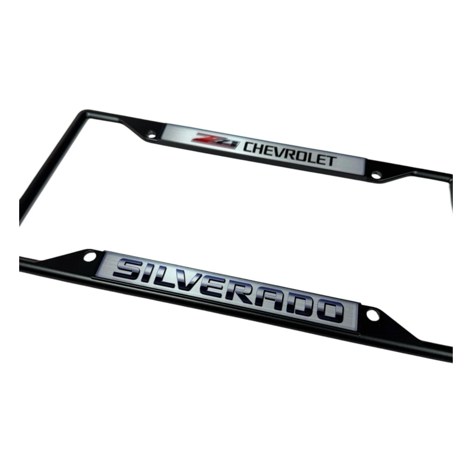 Black License Plate Frame Licensed for Chevrolet Z71 Silverado (2014–2024)
