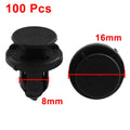100 Pcs Black Plastic Rivet Trim Fastener Clips for Honda (8mm x 14mm x 16mm)