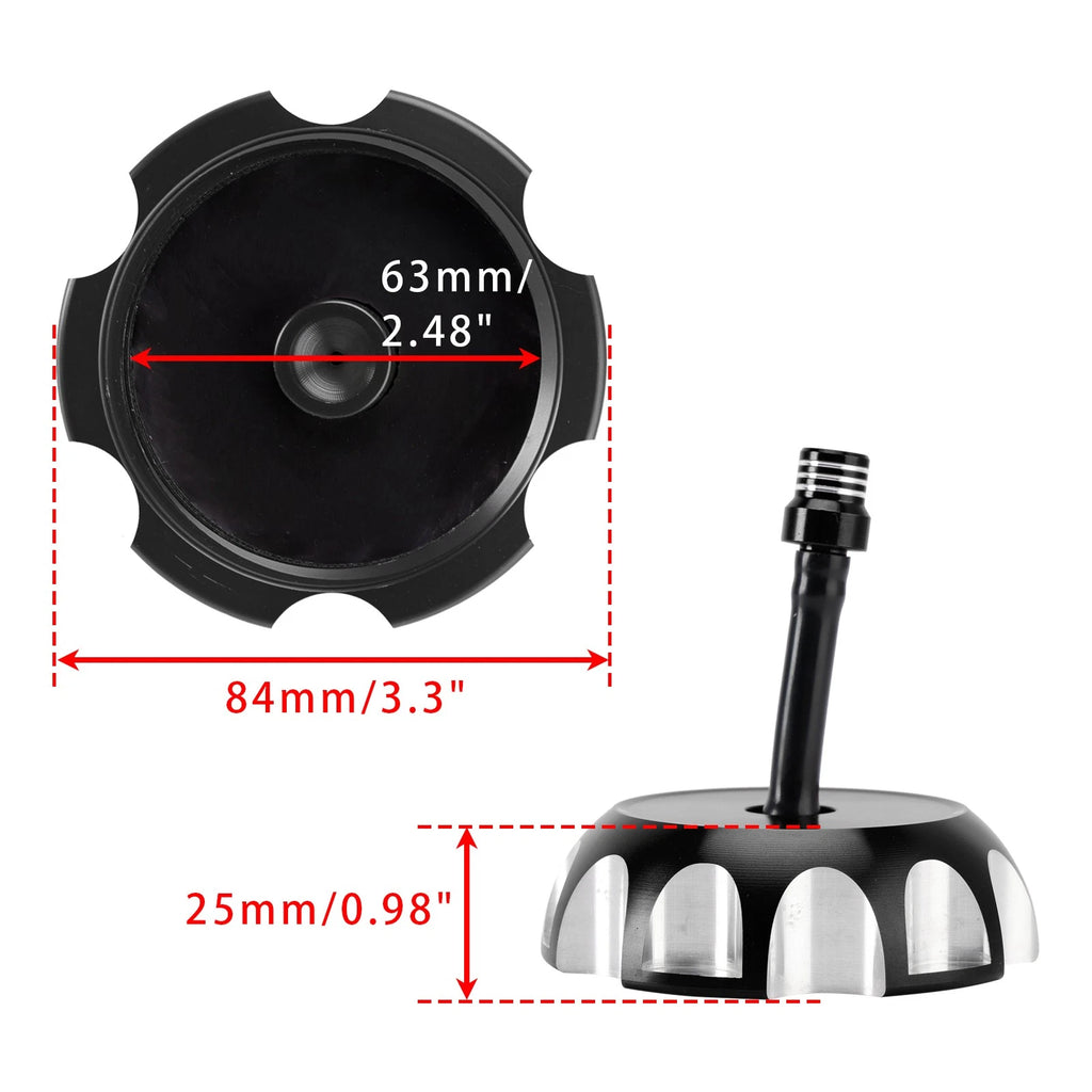 CNC Fuel Tank Cap w/Vent for Kawasaki KLX125 KSF400 KFX400 DVX400 LTZ400 (2003–2009)