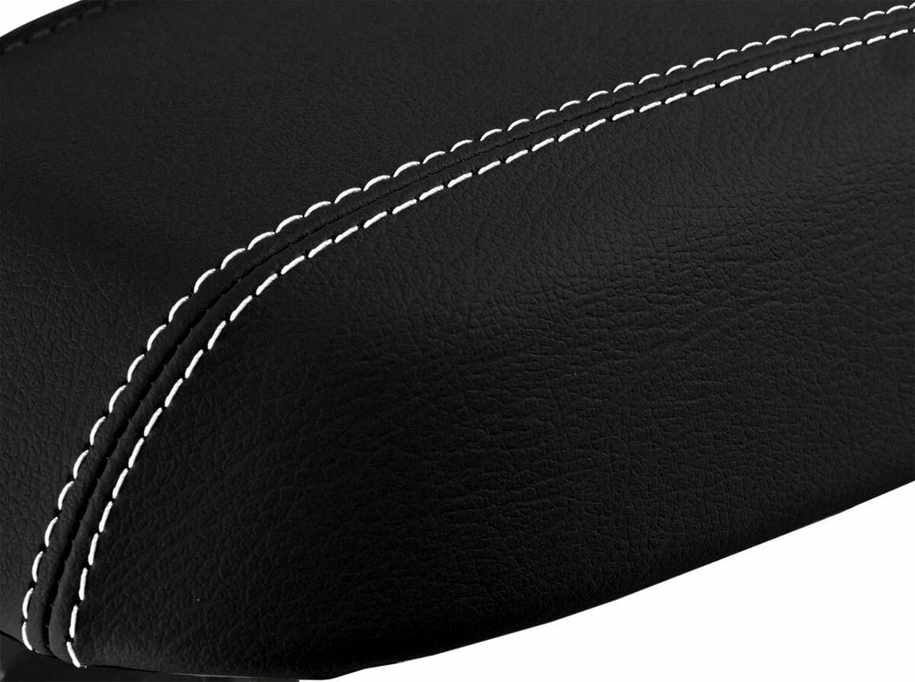 Leather Console Lid Armrest Cover for Kia Sportage (2011–2016) White Stitch
