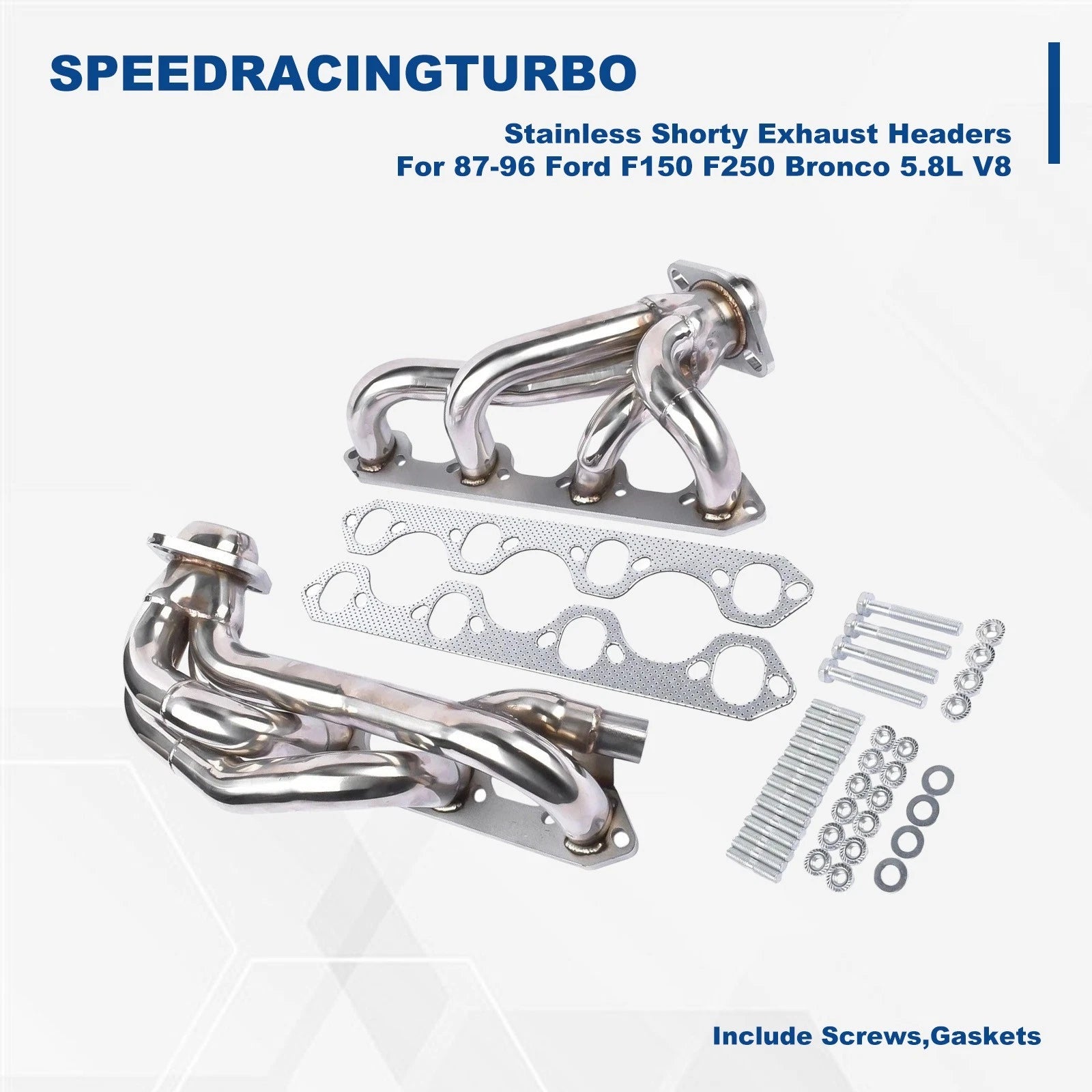 Stainless Exhaust Manifold Header for Ford Bronco F-150 F-250 (1987–1996)