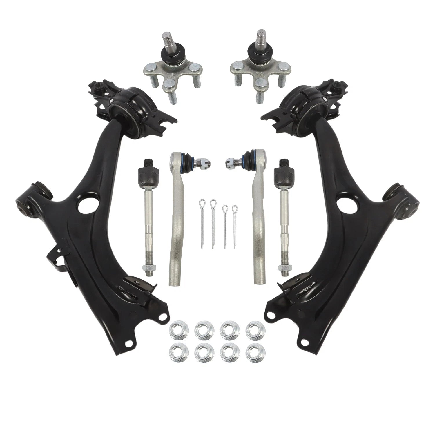 Front Lower Control Arms w/Ball Joints Tie Rod Ends for Honda Civic (2016–2019)