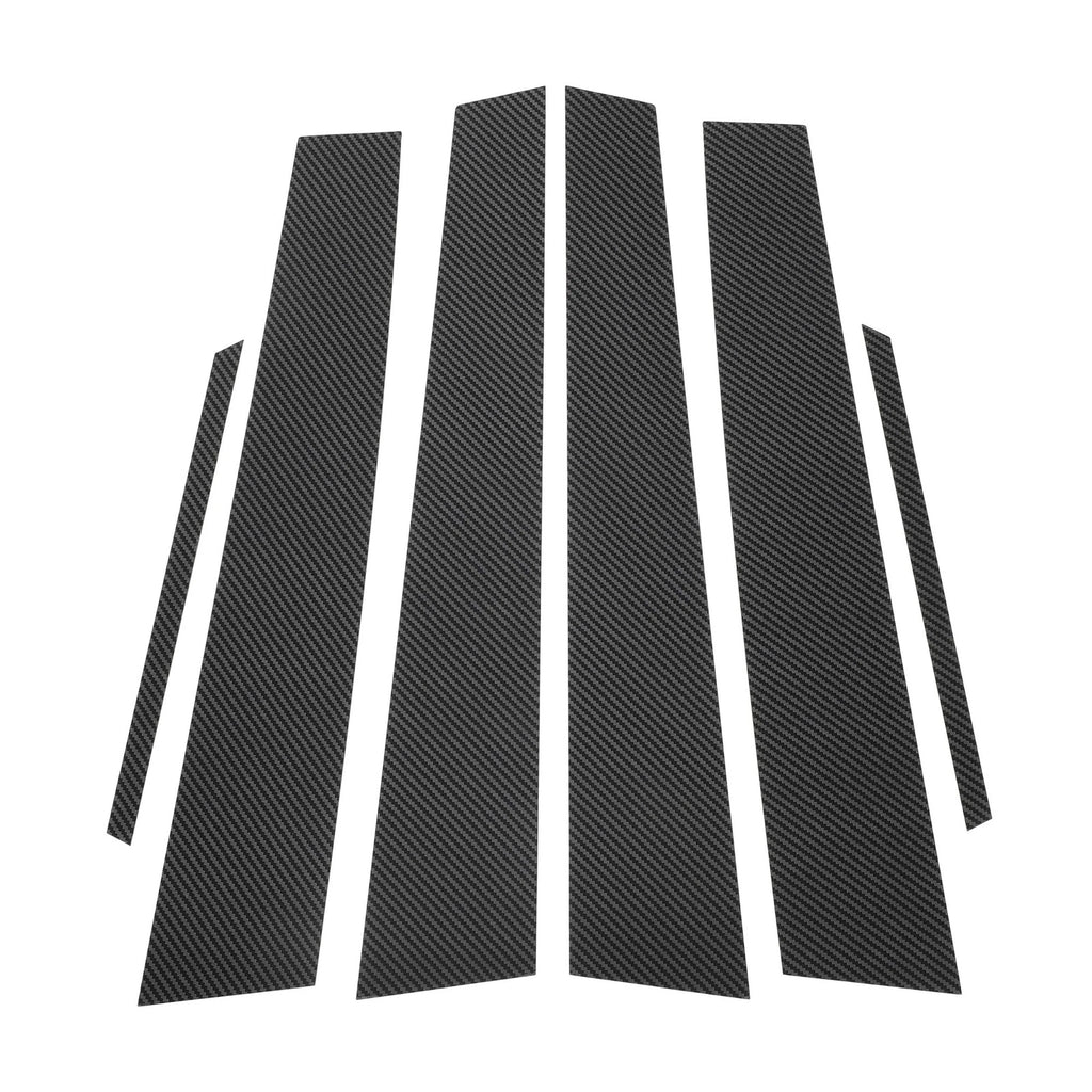 Set of 6 Door Pillar Window Trim for Lexus ES (2013–2018) Carbon Fiber Black