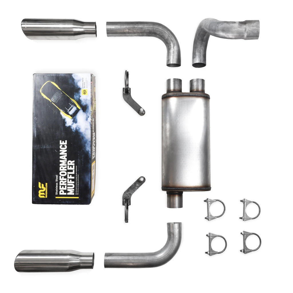 2.5" Dual Exhaust Kit for Jeep Wrangler (2018–2025) with Rolled Edge Tips