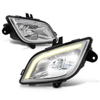 3D LED DRL Bar Chrome Housing Fog Lights for Freightliner Cascadia (2018–2024)