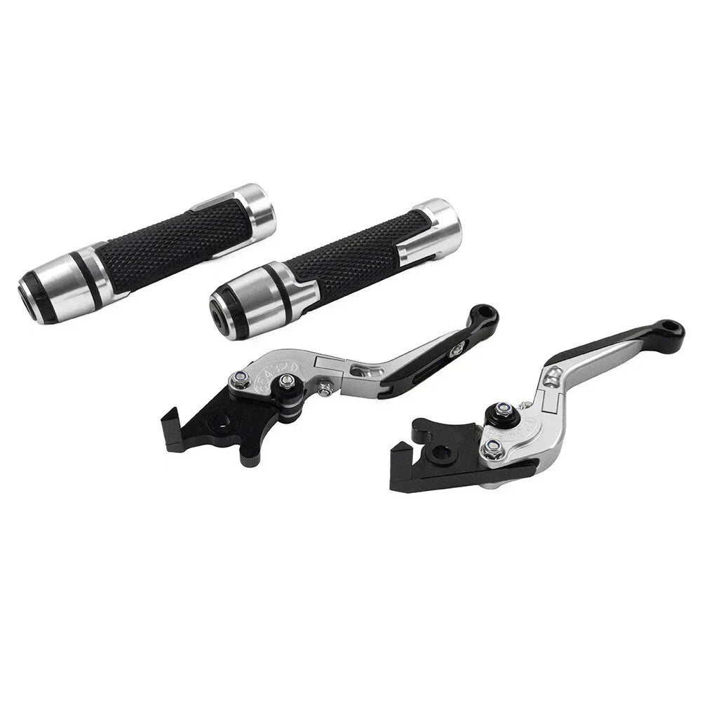 Silver Extendable Brake Clutch Levers Grip Set for Triumph Speed Triple 675