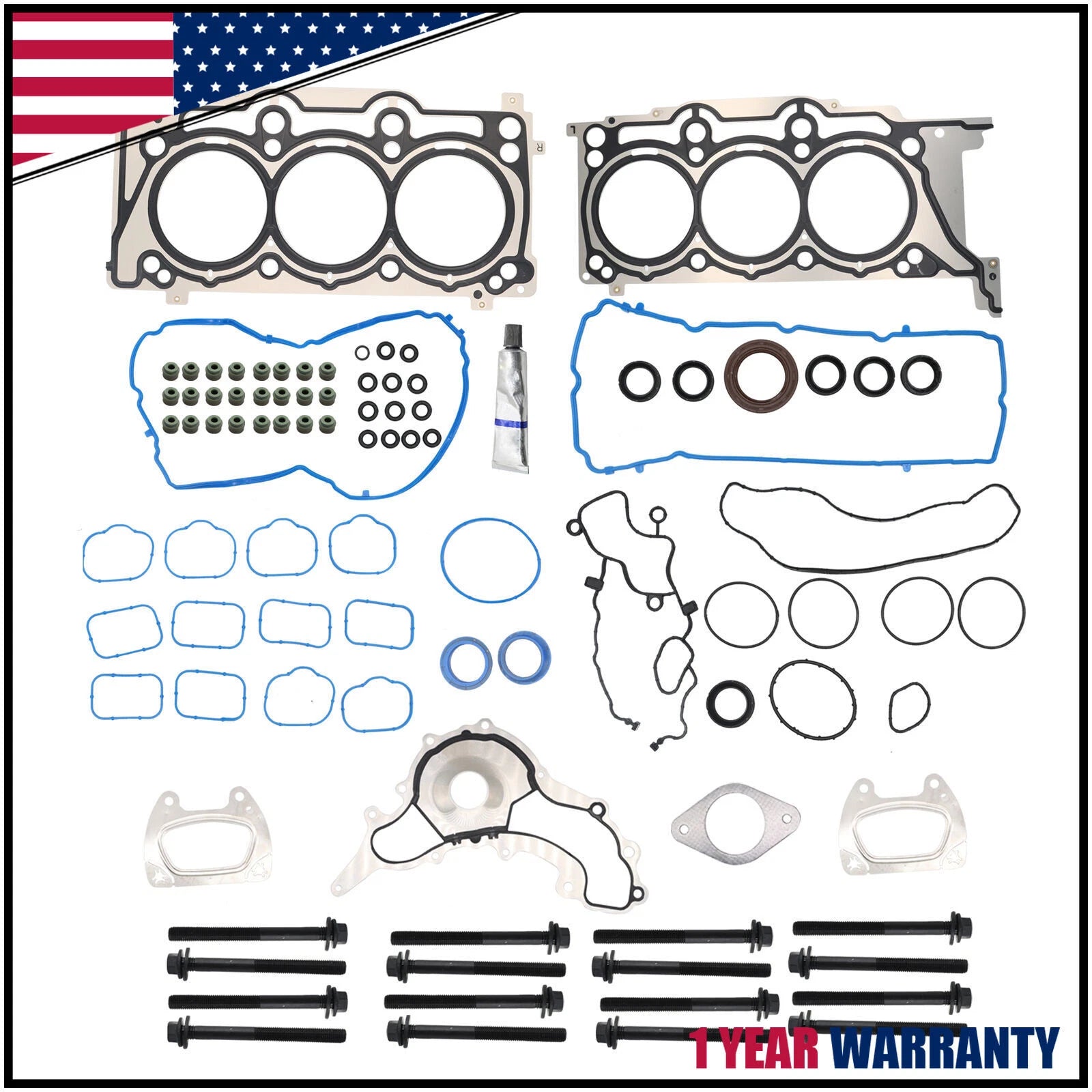 Head Gasket Set with Bolts for Ram Chrysler Dodge Avenger Jeep 3.6L (2011–2016)