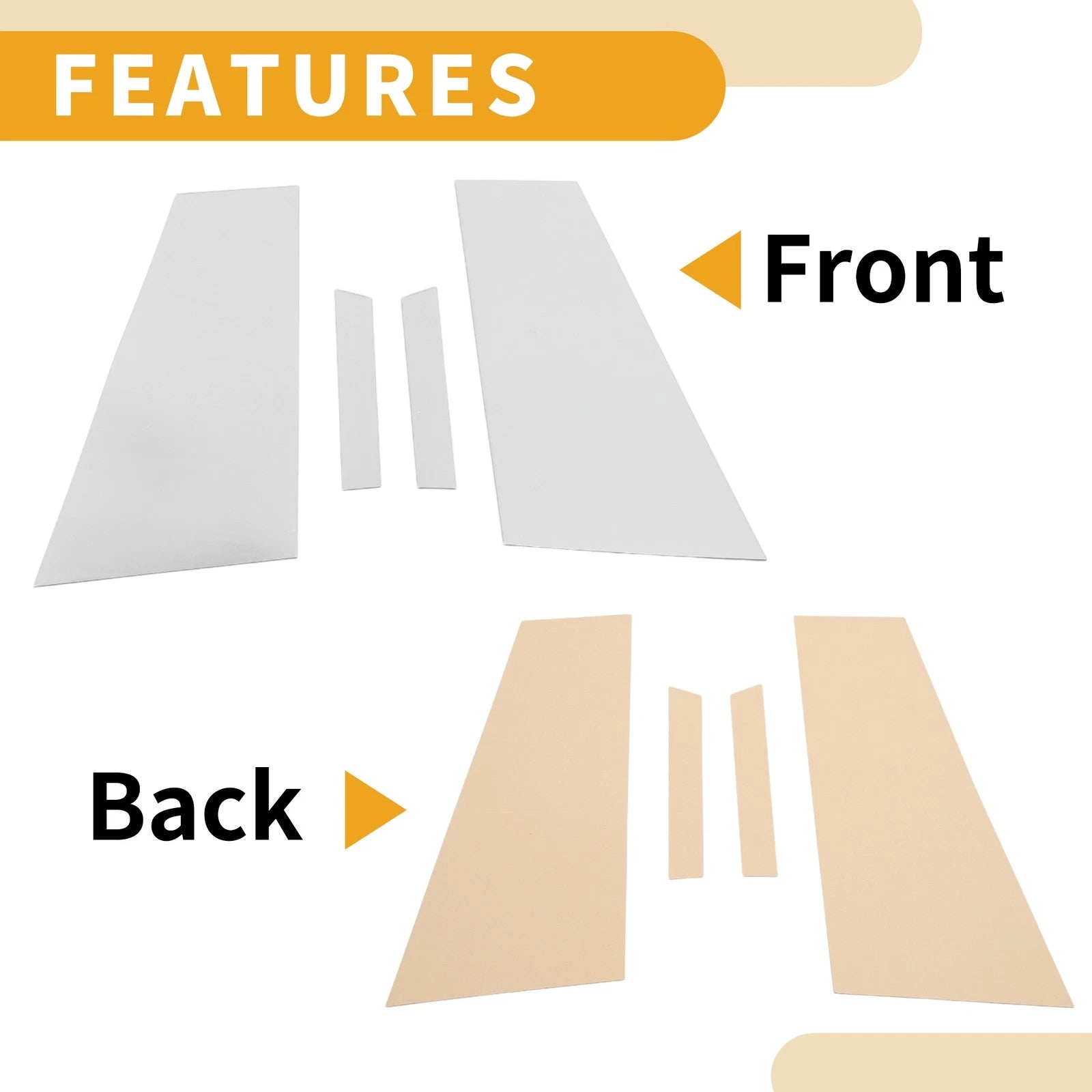Set of 4 Car Pillar Window Trim Covers for Mercedes Benz CLS-Class  Chrome