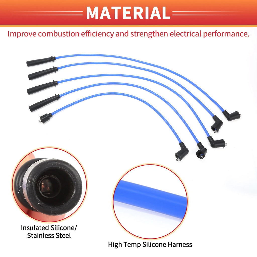 5 Pcs Spark Plug Wire Ignition Coil Cable No. 3370060A20 for Suzuki 413 (1986–1990)