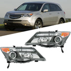 Headlight Assembly Pair for Acura MDX (2007–2009) HID Black