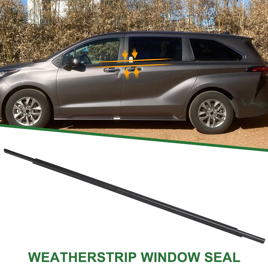 1pc Rear Left Weatherstrip Window Seal No. 6823008020 for Toyota Sienna (2011–2022)