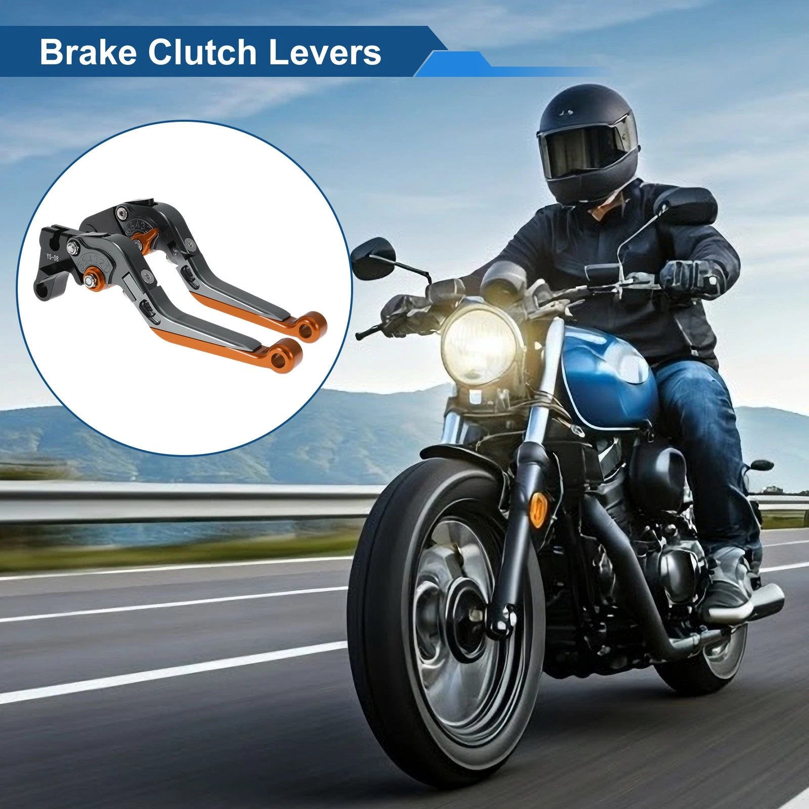 Adjustable Brake Clutch Levers for Honda CBR600RR (2003–2019) - Titanium Orange