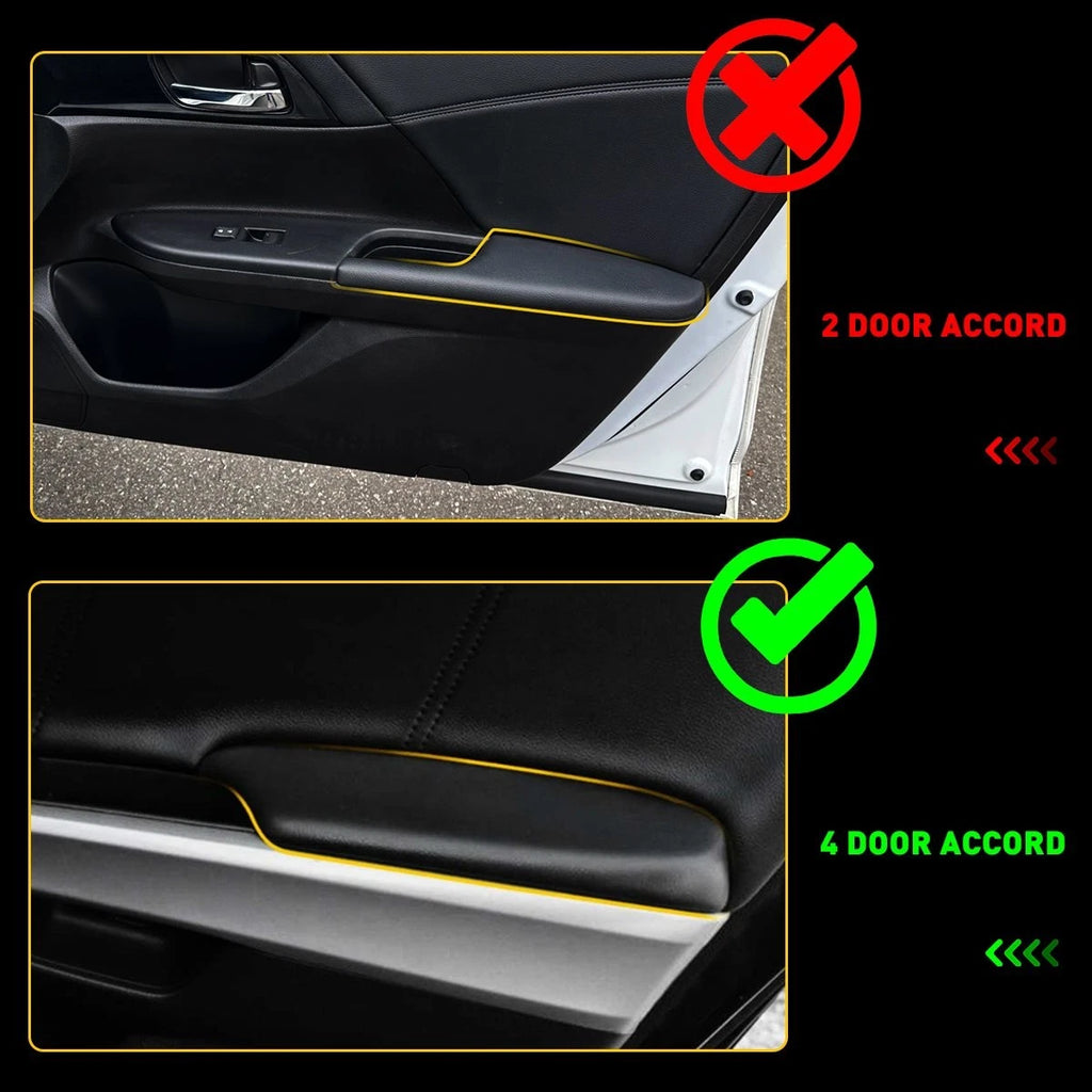Set of 2 Front Leather Door Panels Armrest Covers for Honda Accord (2008–2012)