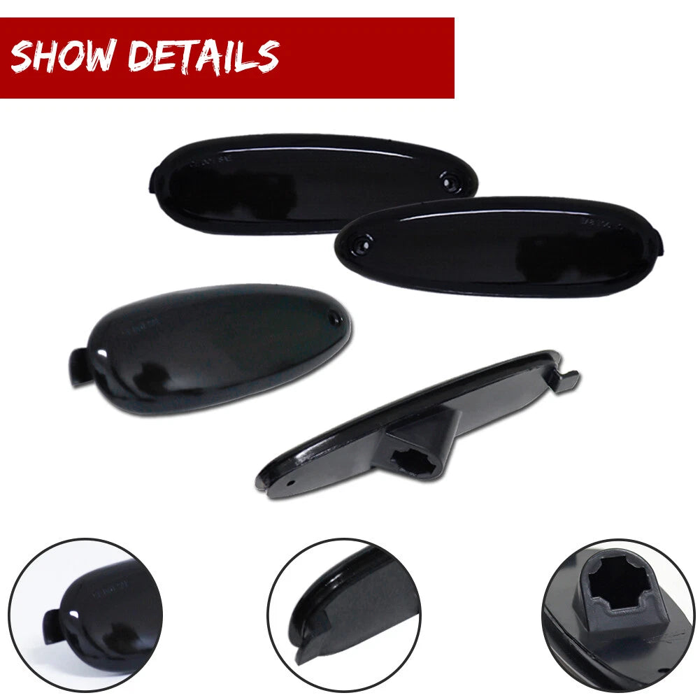 Set of 2 Black Front Rear Side Marker Lamp Housings for Ford Taurus Mercury Sable