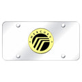 Gold Logo on Chrome License Plate - Officially Licensed for Mercury