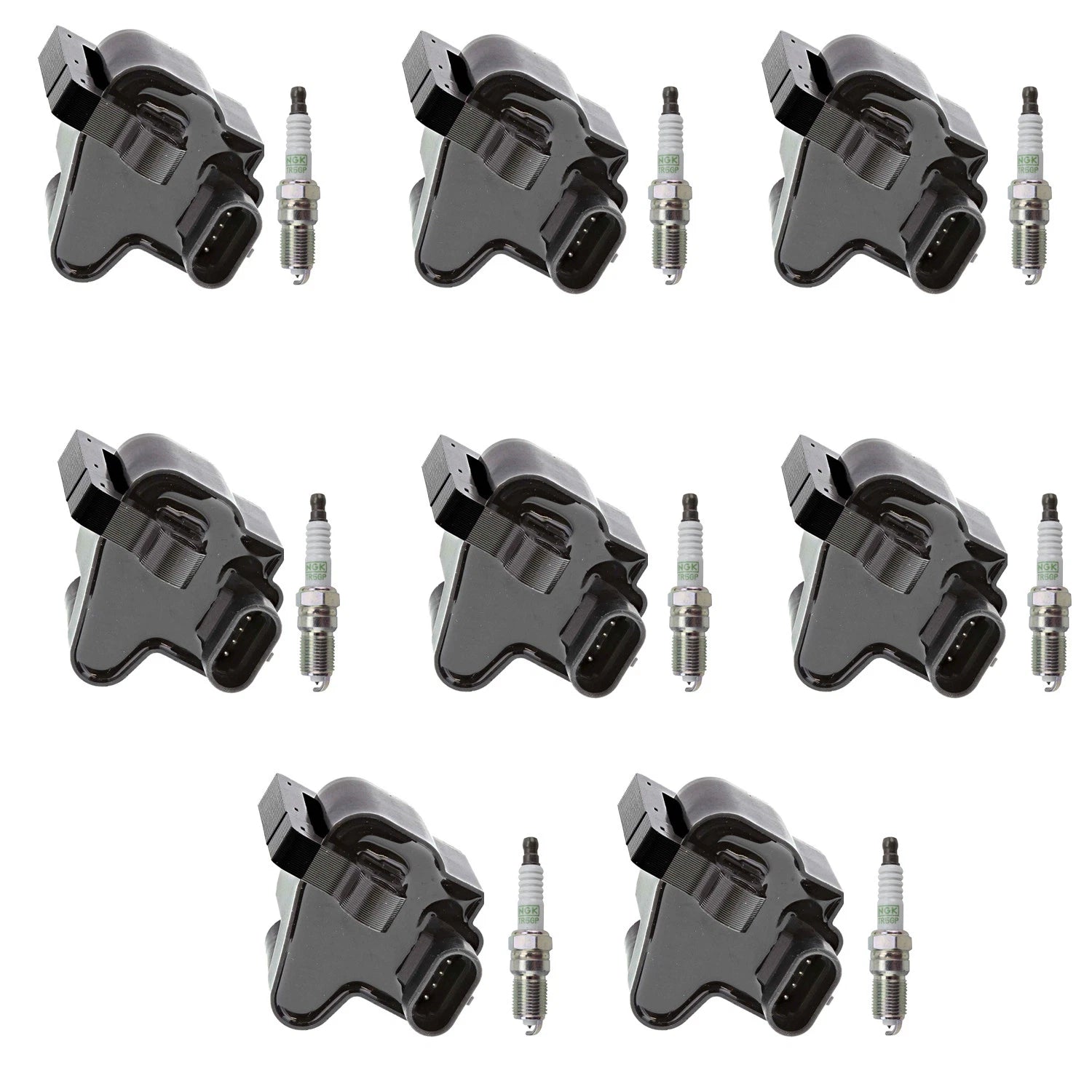 Set of 8 Ignition Coils & NGK Platinum Spark Plugs for H2 Tahoe Yukon (2001–2006)