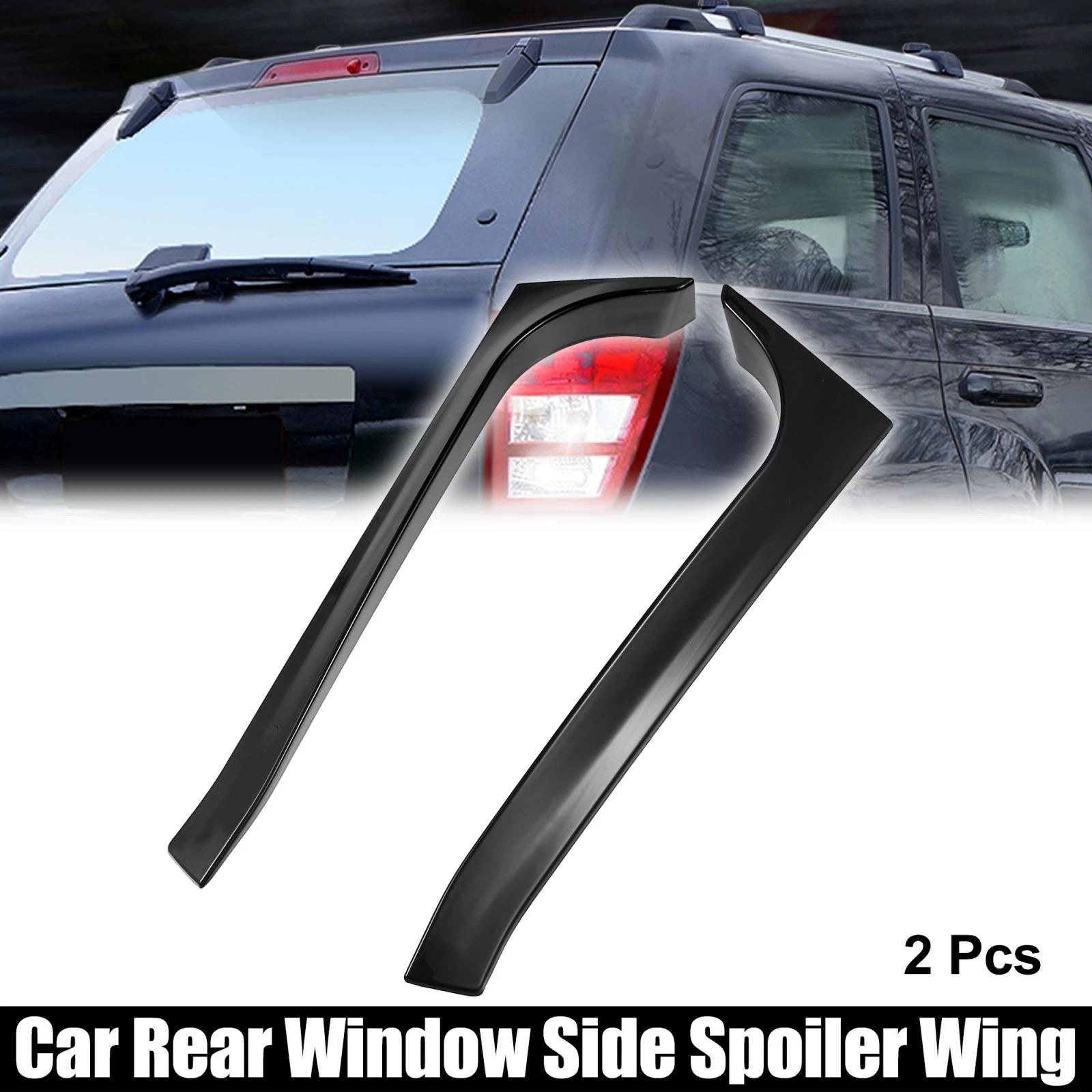 2pcs Black Rear Window Side Spoiler Trim for Volkswagen Golf 6 MK6 GTI R
