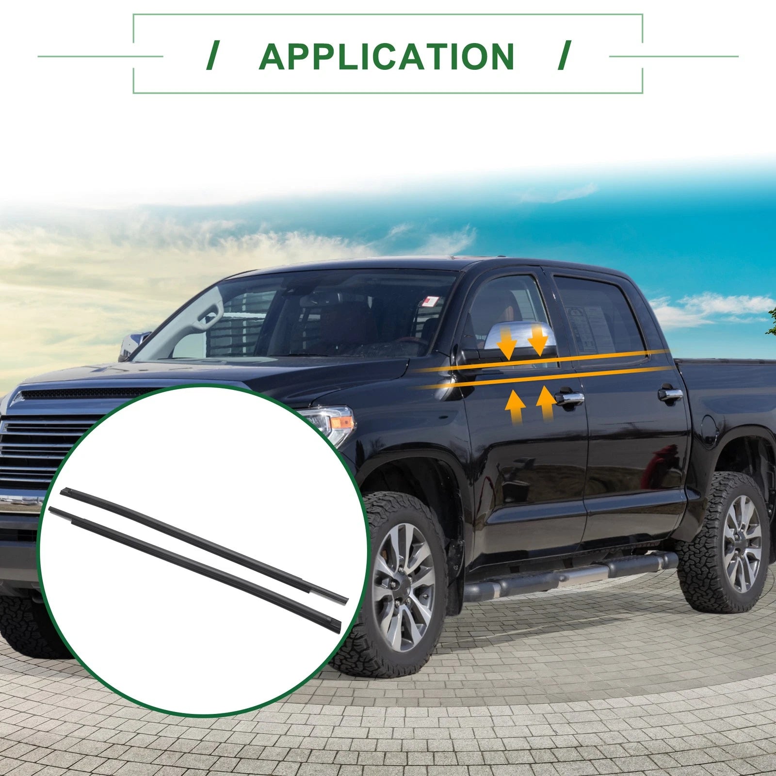 2pcs Weatherstrip Window Seal No. 681640C020 for Toyota Tundra (2007–2021)