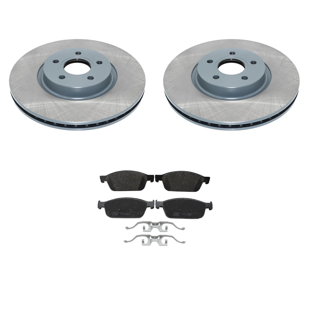 Set of 2 DuraGo Front Rotors & TRW Pro Low-Metallic Brake Pads for Focus ST (2013–2018)