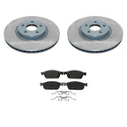 Set of 2 DuraGo Front Rotors & TRW Pro Low-Metallic Brake Pads for Focus ST (2013–2018)