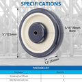 8X 5" Polyurethane Shopping Cart Wheel Replacement with Axles & Bolts
