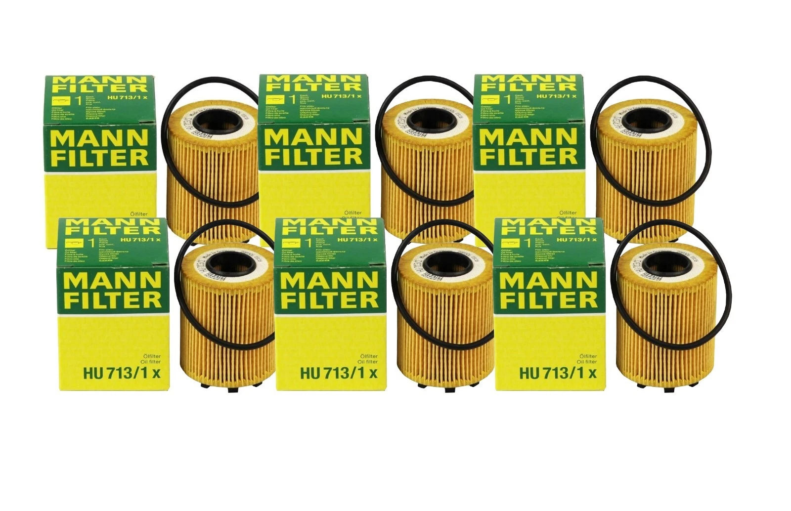 Set of 6 Engine Oil Filters for Alfa Romeo Mito, Dodge Dart, Fiat 500, Jeep