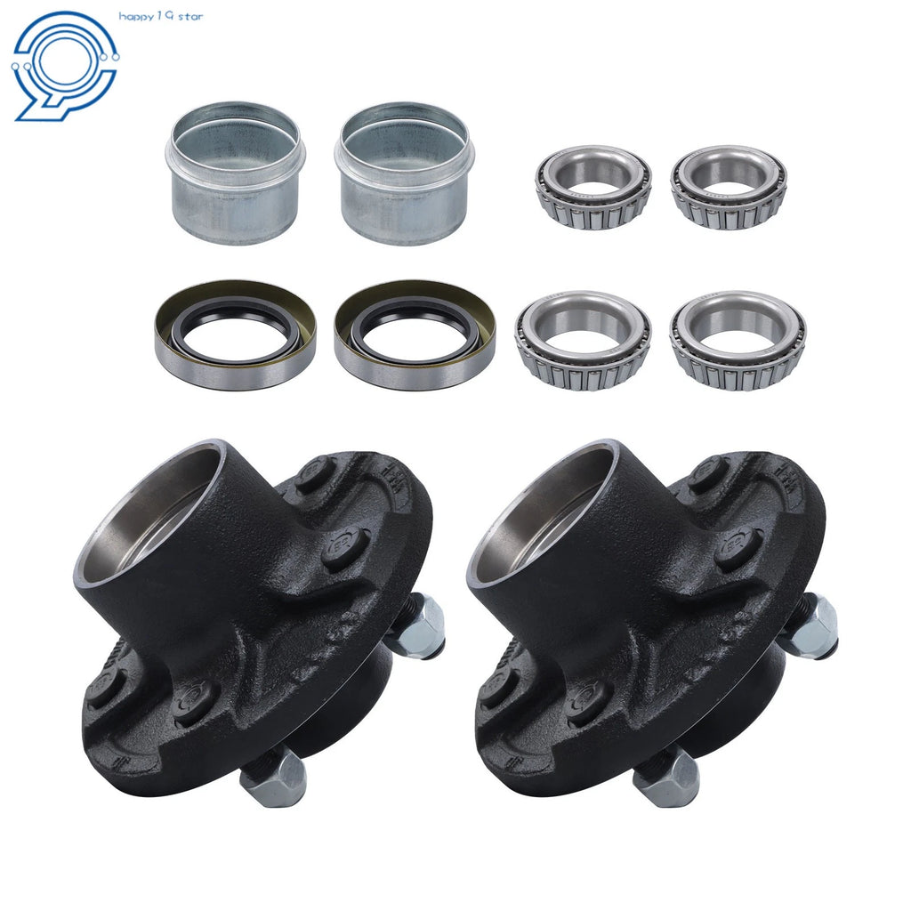 2X Trailer Axle 5x4.75 Idler Hubs w/ 3500# Bearing Kits
