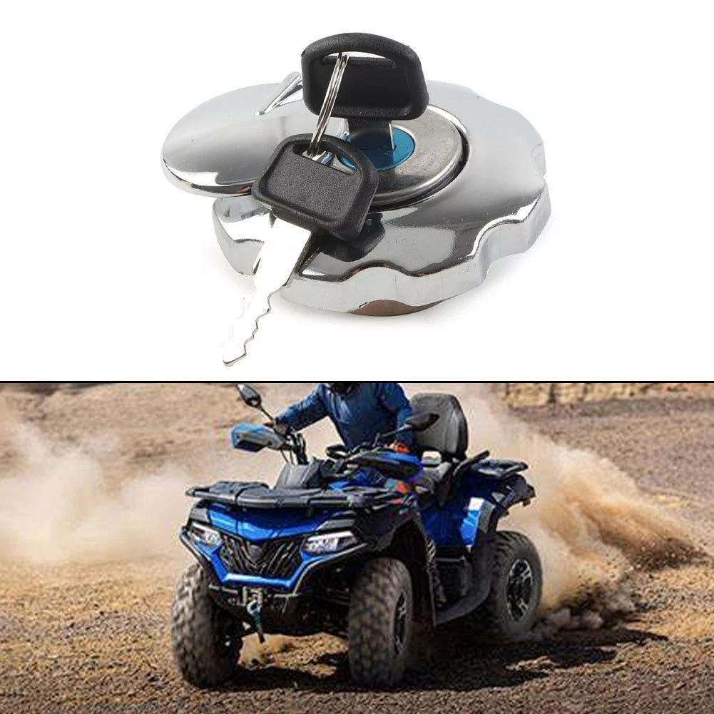 Fuel Tank Cover Lock with 2 Keys for Motorcycle and ATV (Aluminum)