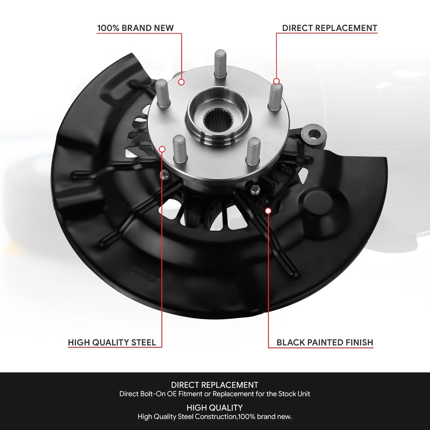Front Passenger Right Loaded Wheel Bearing Hub Knuckle for Toyota Camry (2012–2017)