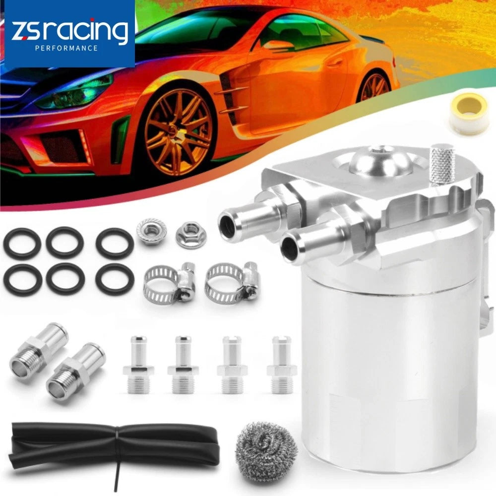 Oil Catch Can Kit 300ML Baffled Reservoir Breather Filter for Universal