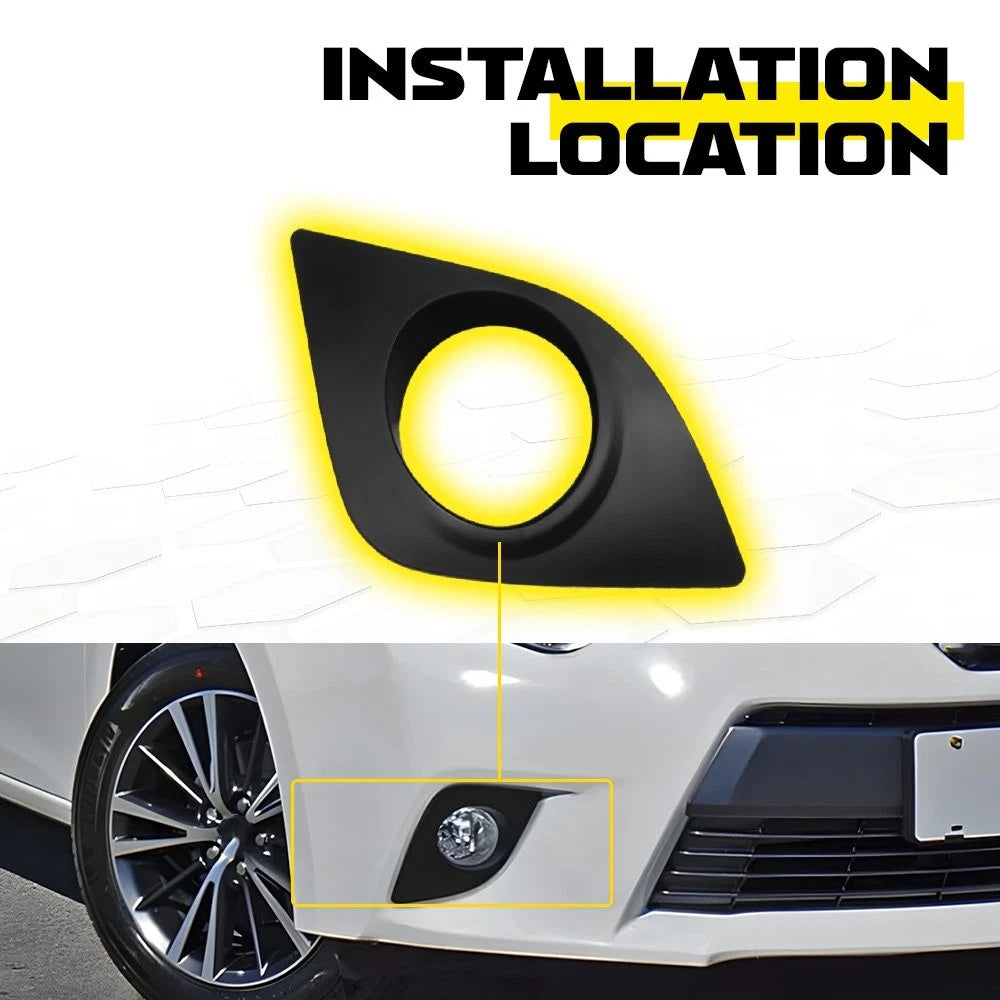 Set of 2 Front Bumper Fog Light Covers for Toyota Corolla (2014–2016) Black
