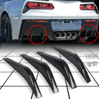 Rear Bumper Lower Air Diffuser Fins for Corvette C7 (2014–2020) Matte Black